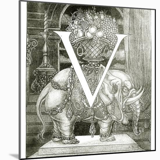 Initial Letter 'V' to Volpone, 1898-Aubrey Beardsley-Mounted Giclee Print