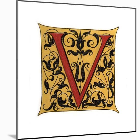 Initial Letter V-Henry Shaw-Mounted Giclee Print