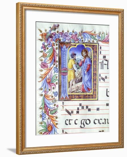 Initial, Miniature by Liberale of Verona from a Medieval Gradual-null-Framed Giclee Print