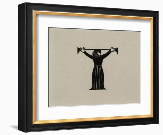 Initial T with Woman, 1929-Eric Gill-Framed Giclee Print