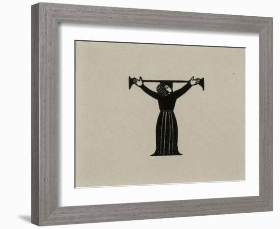 Initial T with Woman, 1929-Eric Gill-Framed Giclee Print