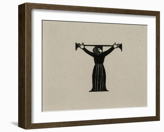 Initial T with Woman, 1929-Eric Gill-Framed Giclee Print