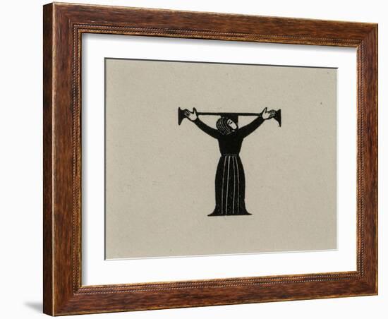 Initial T with Woman, 1929-Eric Gill-Framed Giclee Print