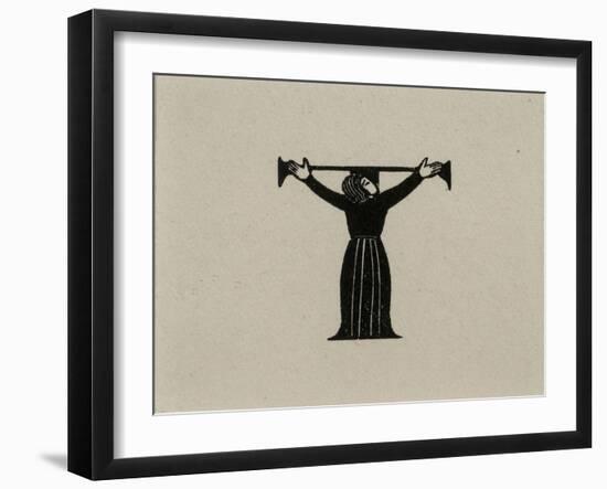 Initial T with Woman, 1929-Eric Gill-Framed Giclee Print