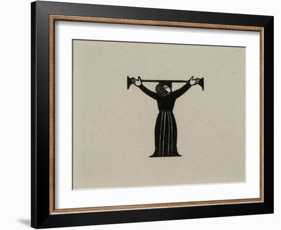 Initial T with Woman, 1929-Eric Gill-Framed Giclee Print