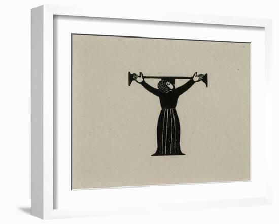 Initial T with Woman, 1929-Eric Gill-Framed Giclee Print