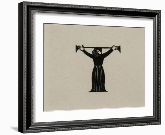 Initial T with Woman, 1929-Eric Gill-Framed Giclee Print