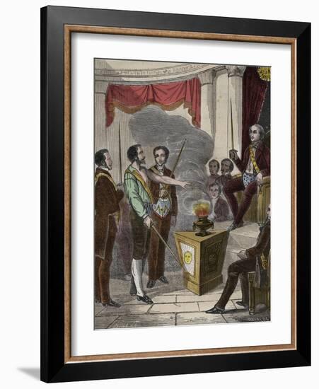 Initiation of a French Manson into the Brotherhood-Stefano Bianchetti-Framed Photographic Print