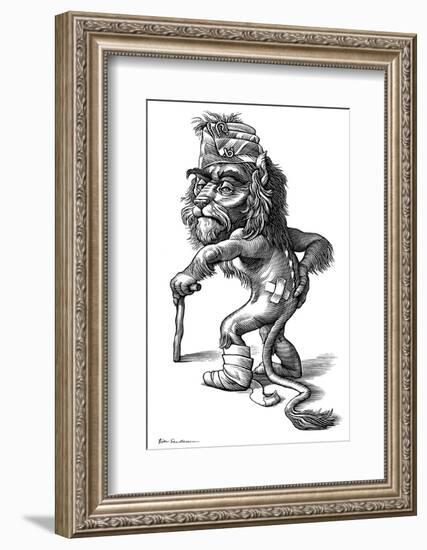 Injured Lion, Conceptual Artwork-Bill Sanderson-Framed Photographic Print