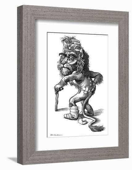 Injured Lion, Conceptual Artwork-Bill Sanderson-Framed Photographic Print