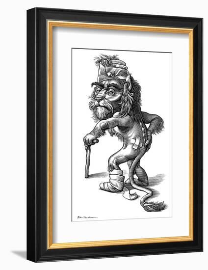 Injured Lion, Conceptual Artwork-Bill Sanderson-Framed Photographic Print