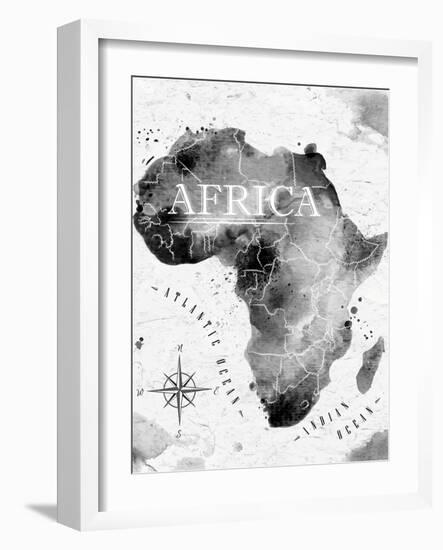 Ink Africa Map-anna42f-Framed Art Print