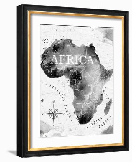 Ink Africa Map-anna42f-Framed Art Print