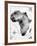 Ink Africa Map-anna42f-Framed Art Print