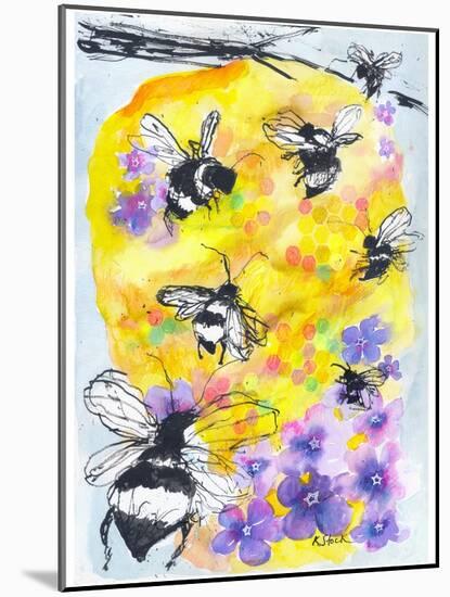 Ink Bee Hive-Kerstin Stock-Mounted Art Print