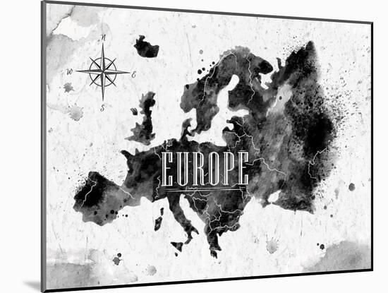 Ink Europe Map-anna42f-Mounted Art Print