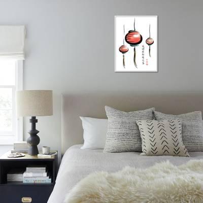 Ink Painting Of Chinese Lantern With Greeting Calligraphy Art Print By Yienkeat Art Com