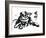 Ink Painting Of Chinese Lion Dance Translation Of Chinese Text: The Consciousness Of Lion-yienkeat-Framed Art Print