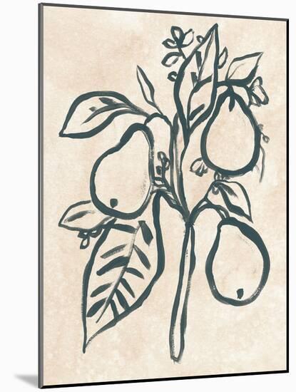 Ink Pear Branch I-June Vess-Mounted Art Print