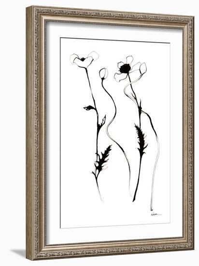 Ink Poppies-Shirley Novak-Framed Art Print