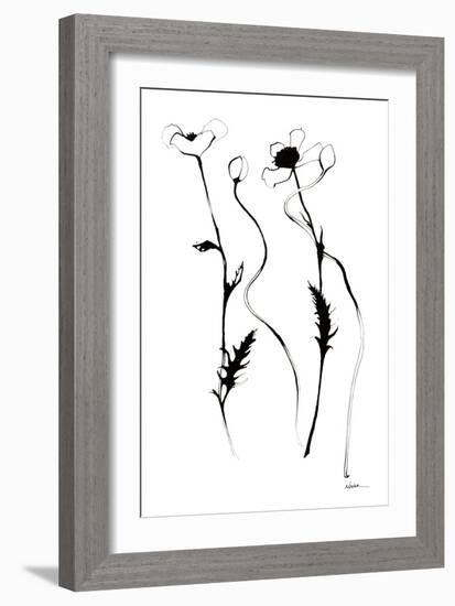 Ink Poppies-Shirley Novak-Framed Art Print