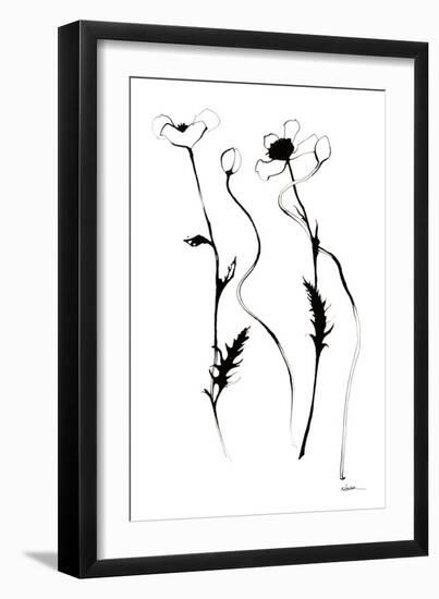 Ink Poppies-Shirley Novak-Framed Art Print