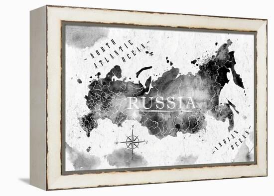 Ink Russia Map-anna42f-Framed Stretched Canvas