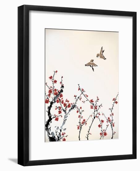 Ink Winter Sweet-baoyan-Framed Art Print