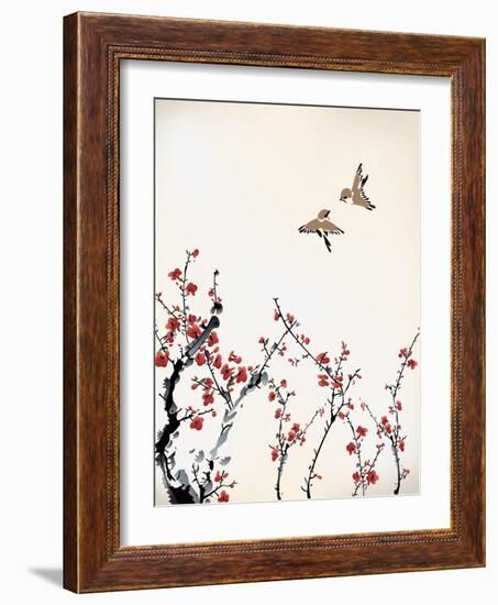 Ink Winter Sweet-baoyan-Framed Art Print