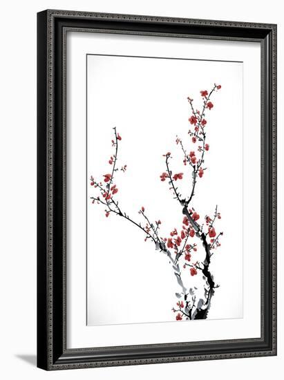 Ink Winter Sweet-baoyan-Framed Art Print