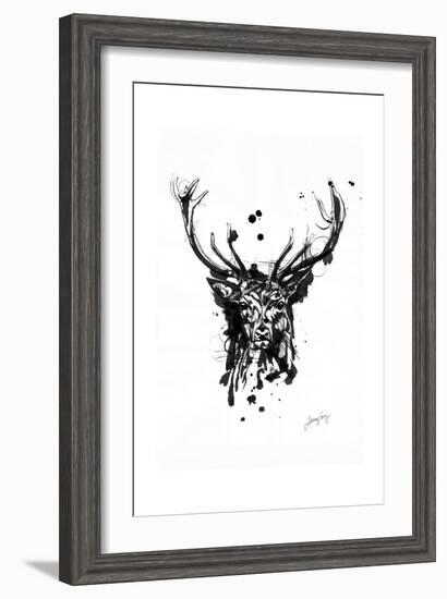 Inked Deer-James Grey-Framed Premium Giclee Print