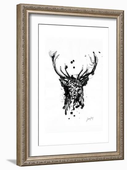 Inked Deer-James Grey-Framed Art Print