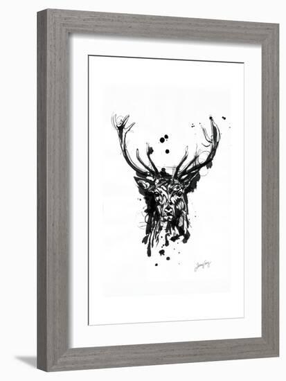 Inked Deer-James Grey-Framed Art Print