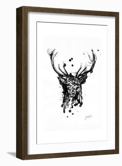 Inked Deer-James Grey-Framed Art Print