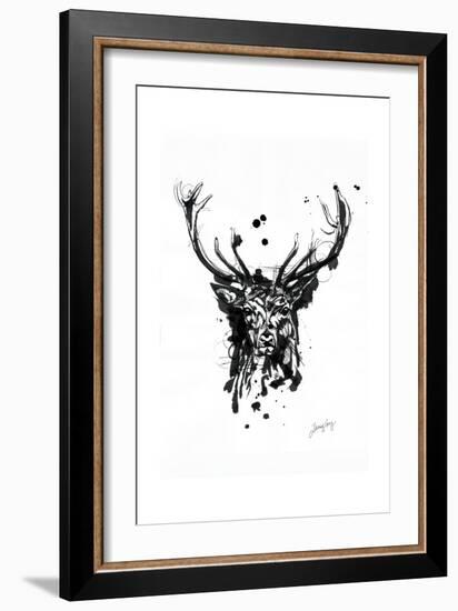 Inked Deer-James Grey-Framed Art Print