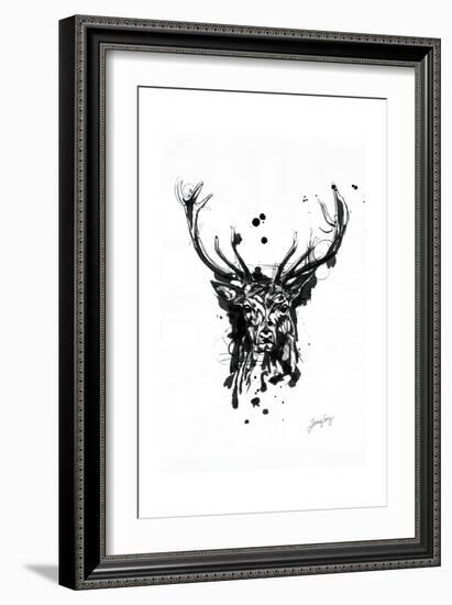 Inked Deer-James Grey-Framed Art Print