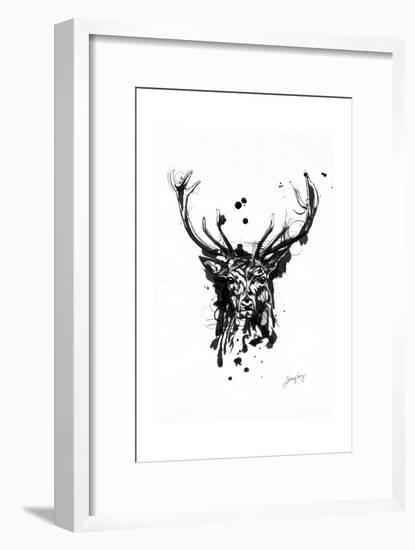 Inked Deer-James Grey-Framed Art Print