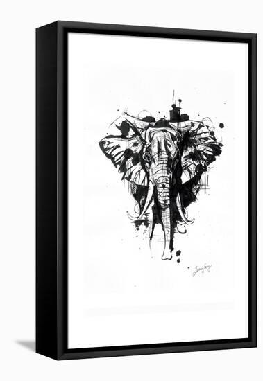 Inked Elephant-James Grey-Framed Premier Image Canvas