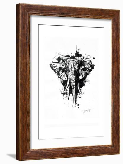 Inked Elephant-James Grey-Framed Art Print