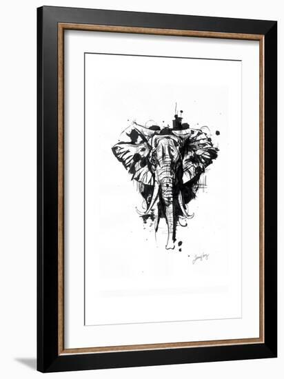 Inked Elephant-James Grey-Framed Art Print