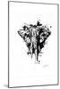 Inked Elephant-James Grey-Mounted Art Print
