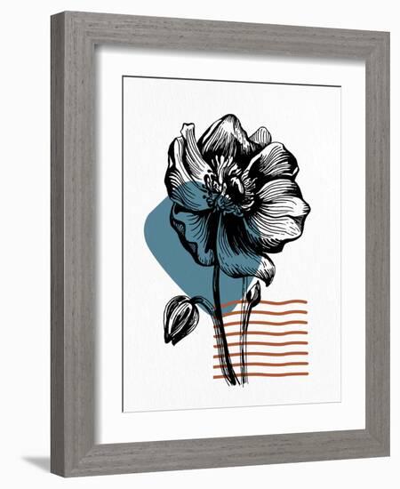 Inked Floral 1-Kim Allen-Framed Art Print