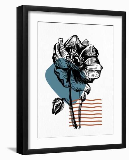 Inked Floral 1-Kim Allen-Framed Art Print