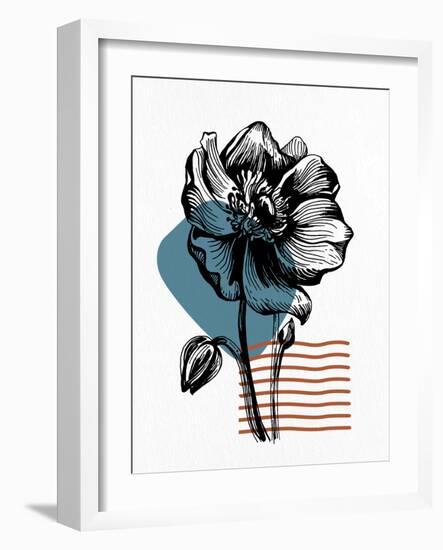 Inked Floral 1-Kim Allen-Framed Art Print