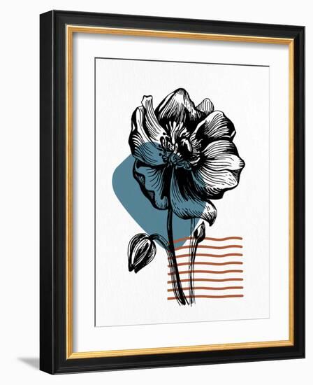 Inked Floral 1-Kim Allen-Framed Art Print