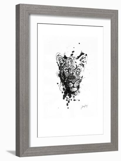 Inked Leopard-James Grey-Framed Premium Giclee Print