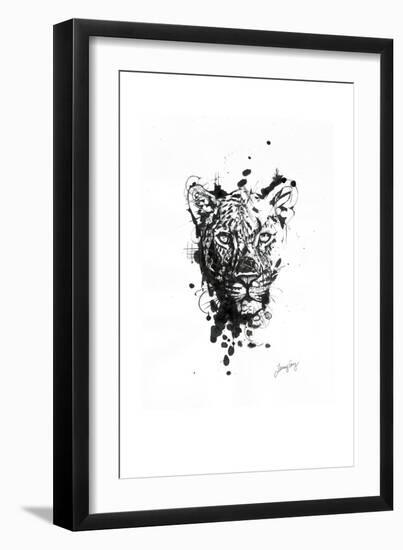 Inked Leopard-James Grey-Framed Art Print