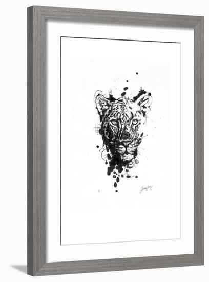 Inked Leopard-James Grey-Framed Art Print