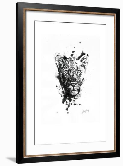 Inked Leopard-James Grey-Framed Art Print