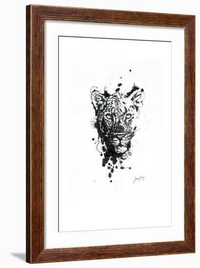 Inked Leopard-James Grey-Framed Art Print